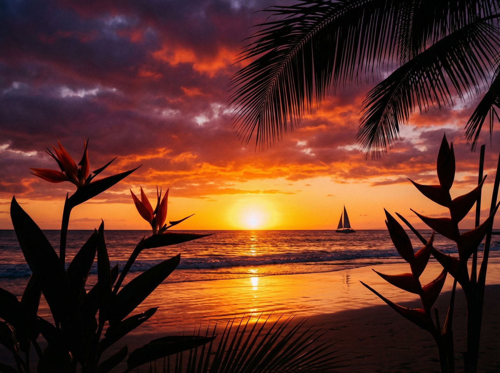 茄子视频植物视频 - 日落植物剪影视频